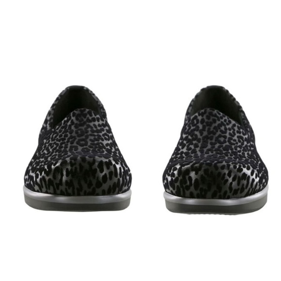 SAS Bliss Wedge Velvet Black Leopard Print Slip-On Shoes 9W - Picture 4 of 14